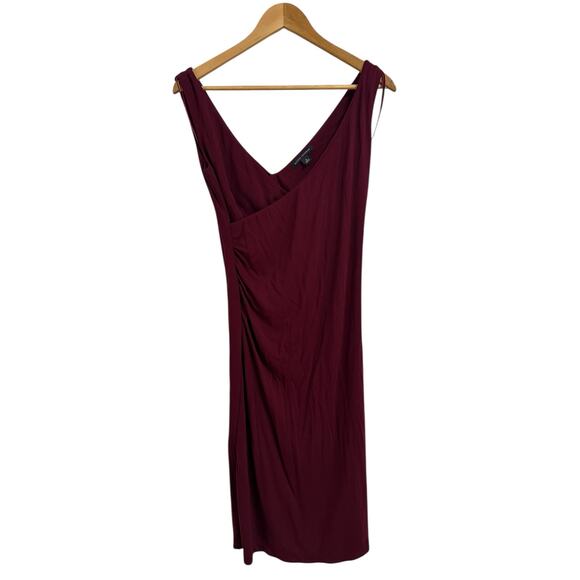 Banana Republic vintage maroon sleeveless draped‎ knee length dress size Small - Picture 1 of 7